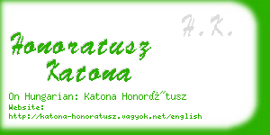 honoratusz katona business card